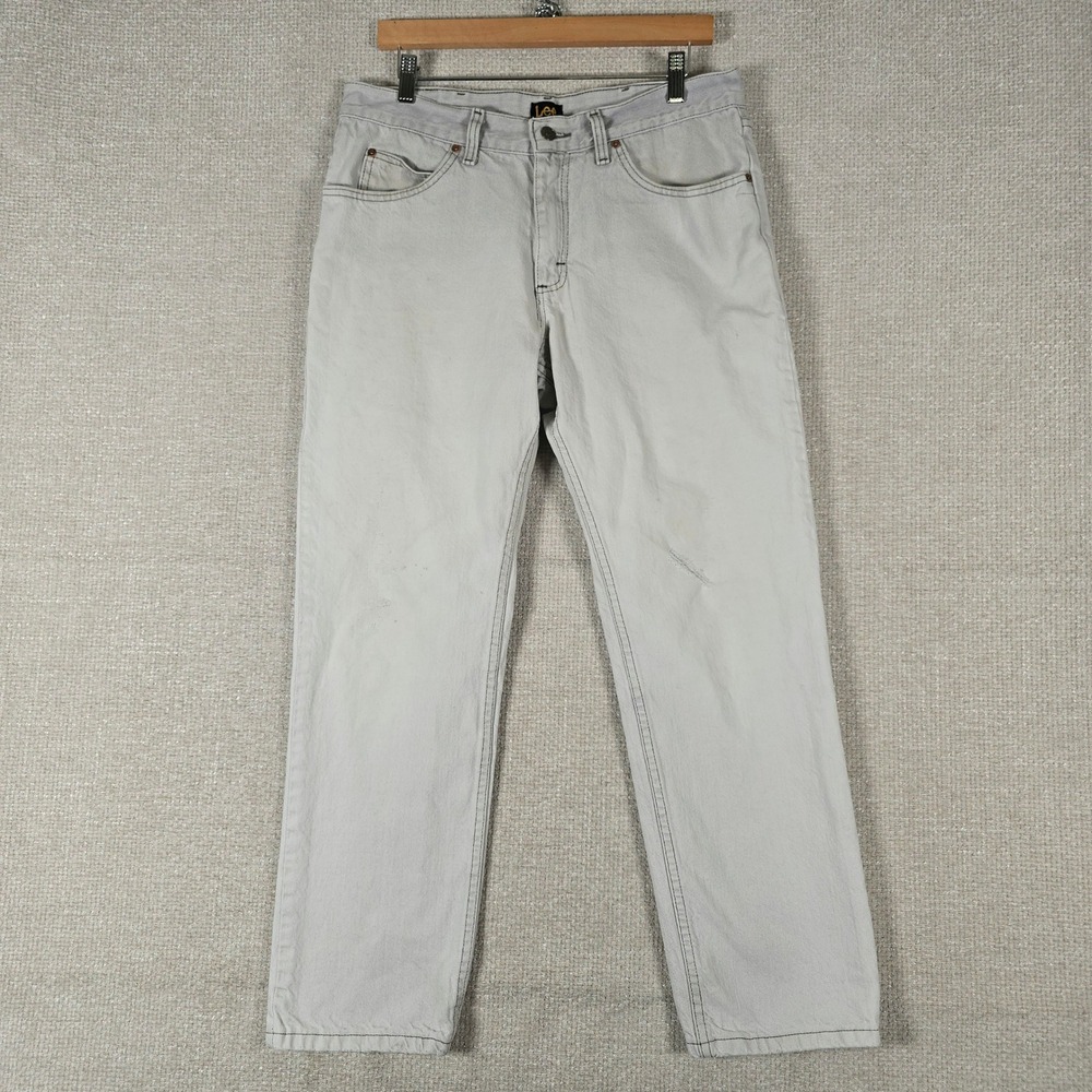Lee Mens Regular Fit Straight Leg Gray Cotton Denim Jeans 34x29‎ JIM-M313-018